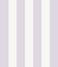 Load image into Gallery viewer, Vinyl wallpaper designed with thick mauve and white stripes