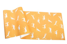 Load image into Gallery viewer, Sheet of leopard patterned vinyl wallpaper in yellow and white