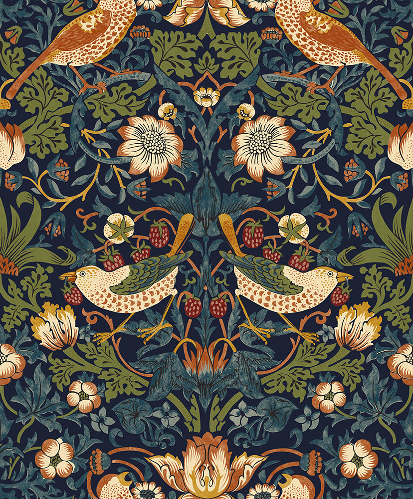 The Strawberry Thief - William Morris Vinyl Wallpaper – Cleo Wallpaper