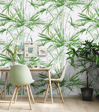 Load image into Gallery viewer, Home decorated with green palm leaf pattern non woven wallpaper
